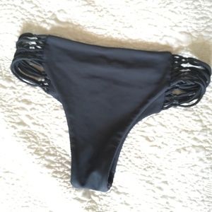 Mikoh Swimwear Multi String Bikini Bottom Charcoal